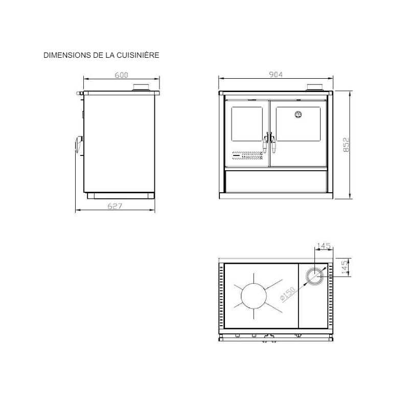 Cuisinière à Bois North 9 kw – Image 2
