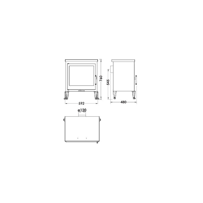 Poêle à bois avec chauffe plat Castilla 8 kw Panadero – Image 3