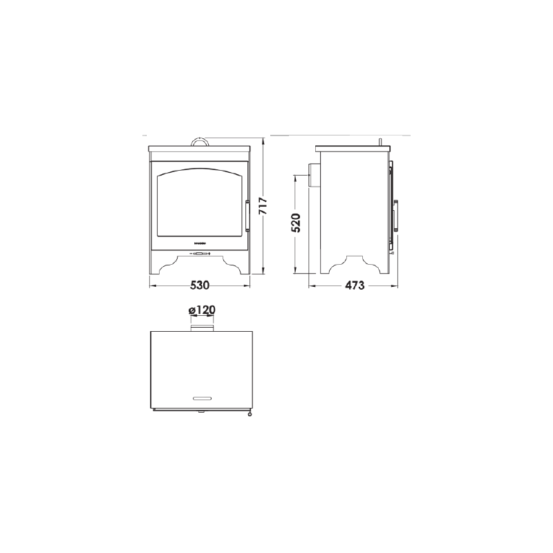 Poêle à bois avec chauffe plat Oslo 8 kw Panadero – Image 3
