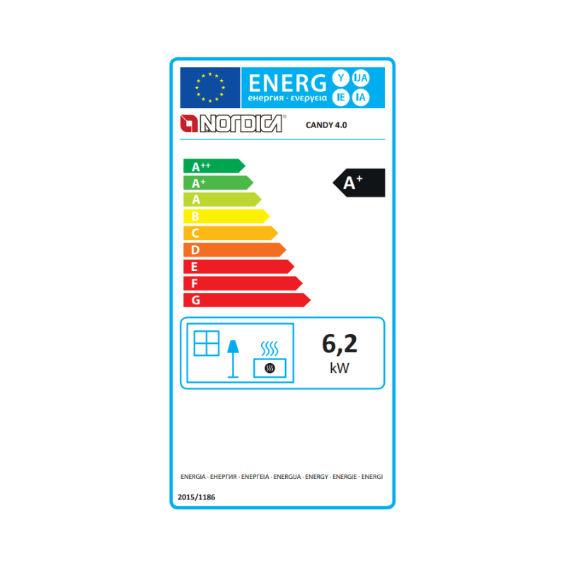 Poêle à bois Candy 4.0 6,2 kw La Nordica – Image 2