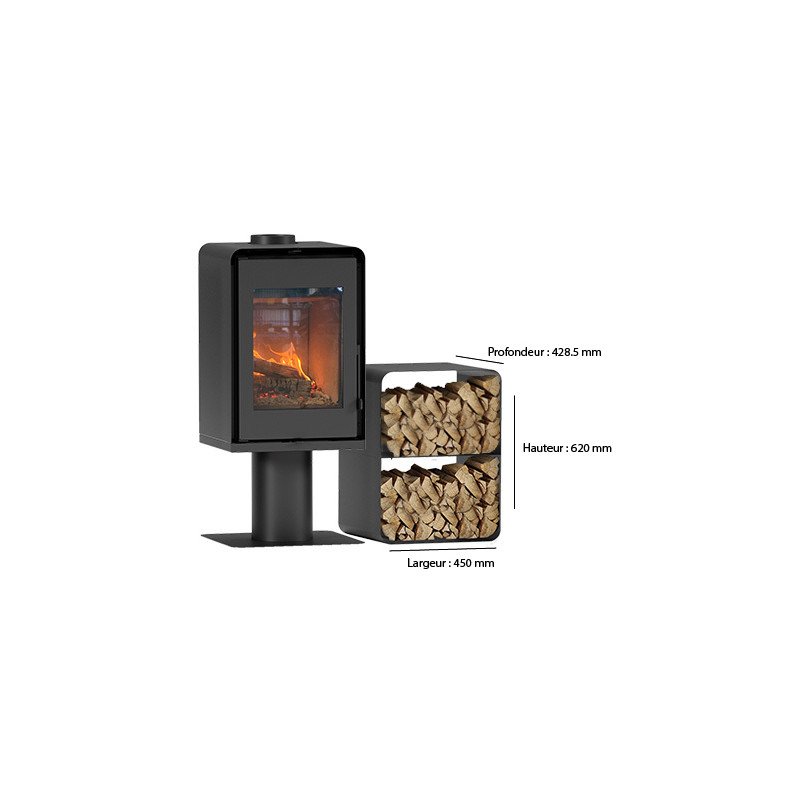 Poêle à bois Domino avec pied et module 2 étages 8,5 kw ETNA Wood – Image 5