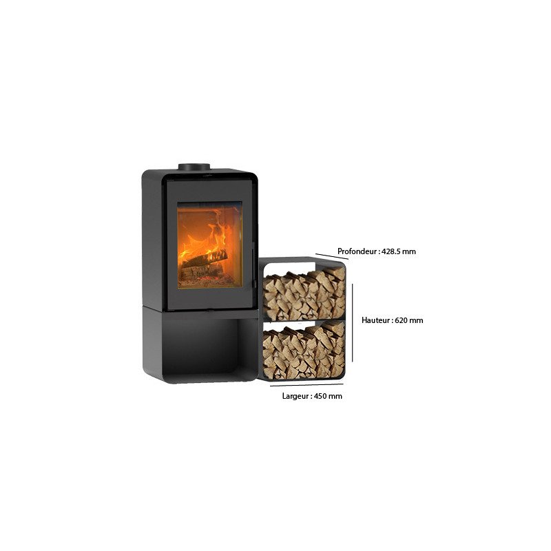 Poêle à bois Domino avec range bûche et module 2 étages 8,5 kw ETNA Wood – Image 5