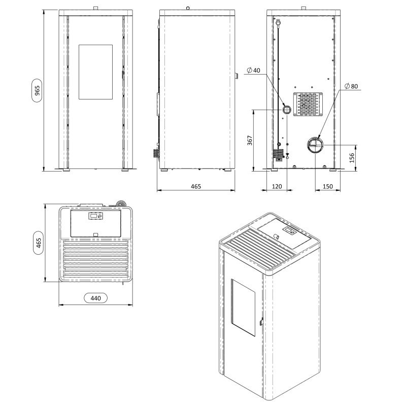 Poêle à granulés étanche Ottimo Silenzio 9.2 kw ETNA Luxe – Image 3