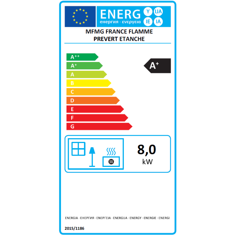 Poêle à granulés étanche Prévert sortie arrière 8 kw France Flamme – Image 2