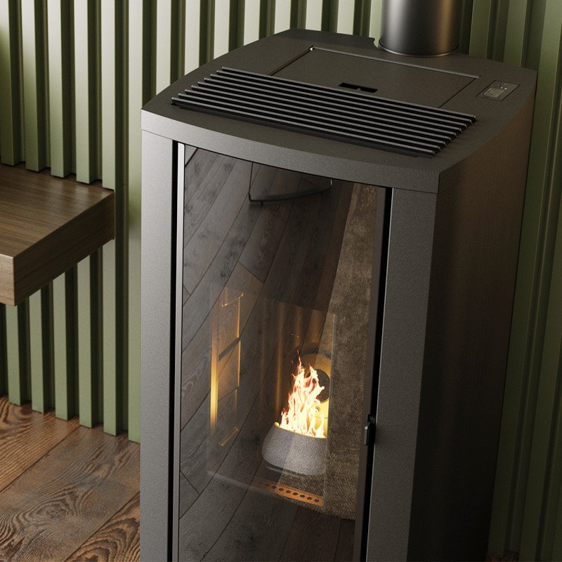 Poêle à granulés étanche (sortie dessus concentrique) Cristallo Silenzio Up 9.2 kw ETNA Luxe – Image 5