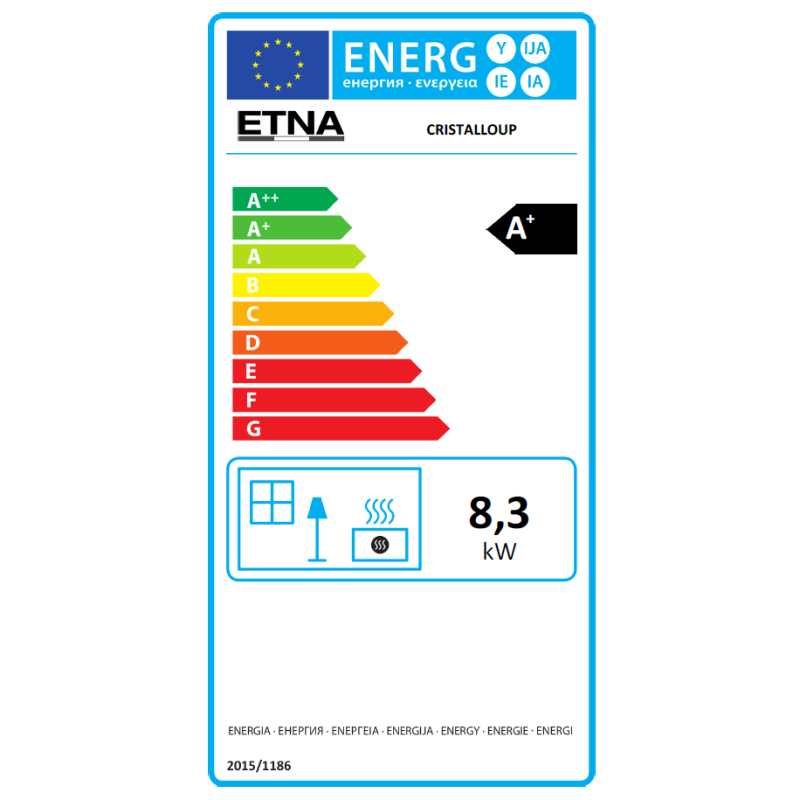 Poêle à granulés étanche (sortie dessus concentrique) Cristallo Silenzio Up 9.2 kw ETNA Luxe – Image 2