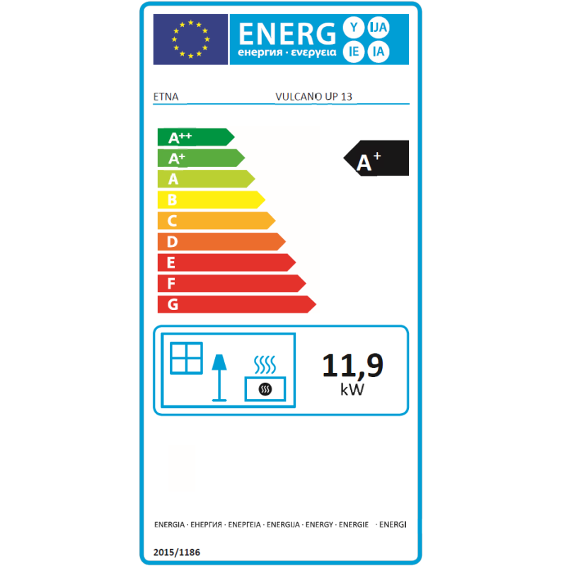 Poêle à granulés étanche (sortie dessus concentrique) - Vulcano Up 13,1 kw ETNA – Image 2